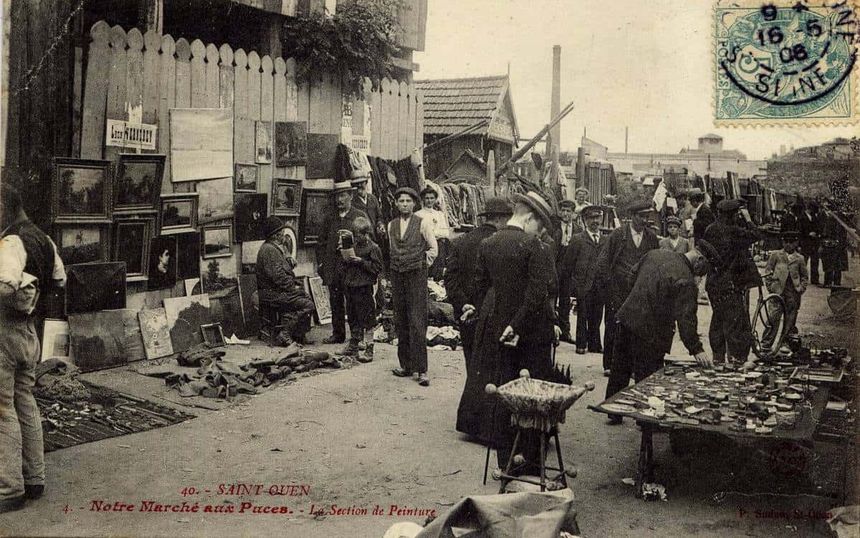Old postcard of the Puces de Saint-Ouen