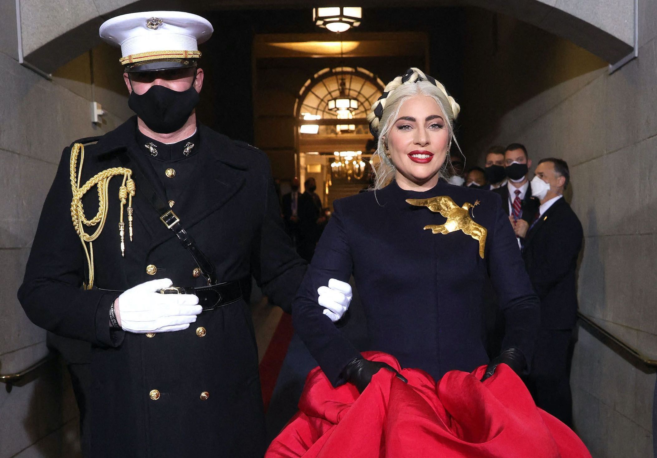 History of an outfit: why Lady Gaga wore a bulletproof dress during the inauguration of Joe Biden - Elle