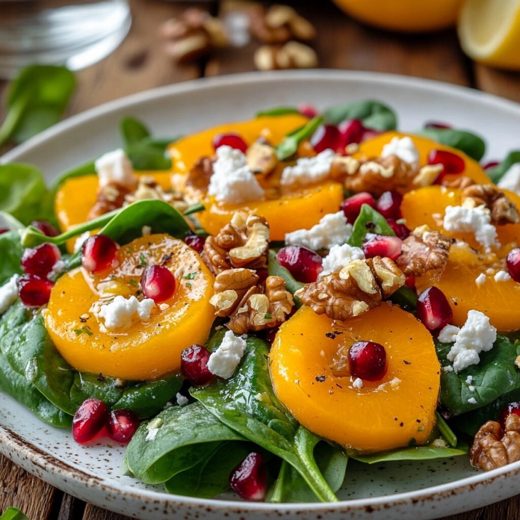 2. Spinach and Persimmon Salad with Goat Cheese Easy Fall and Winter Salads