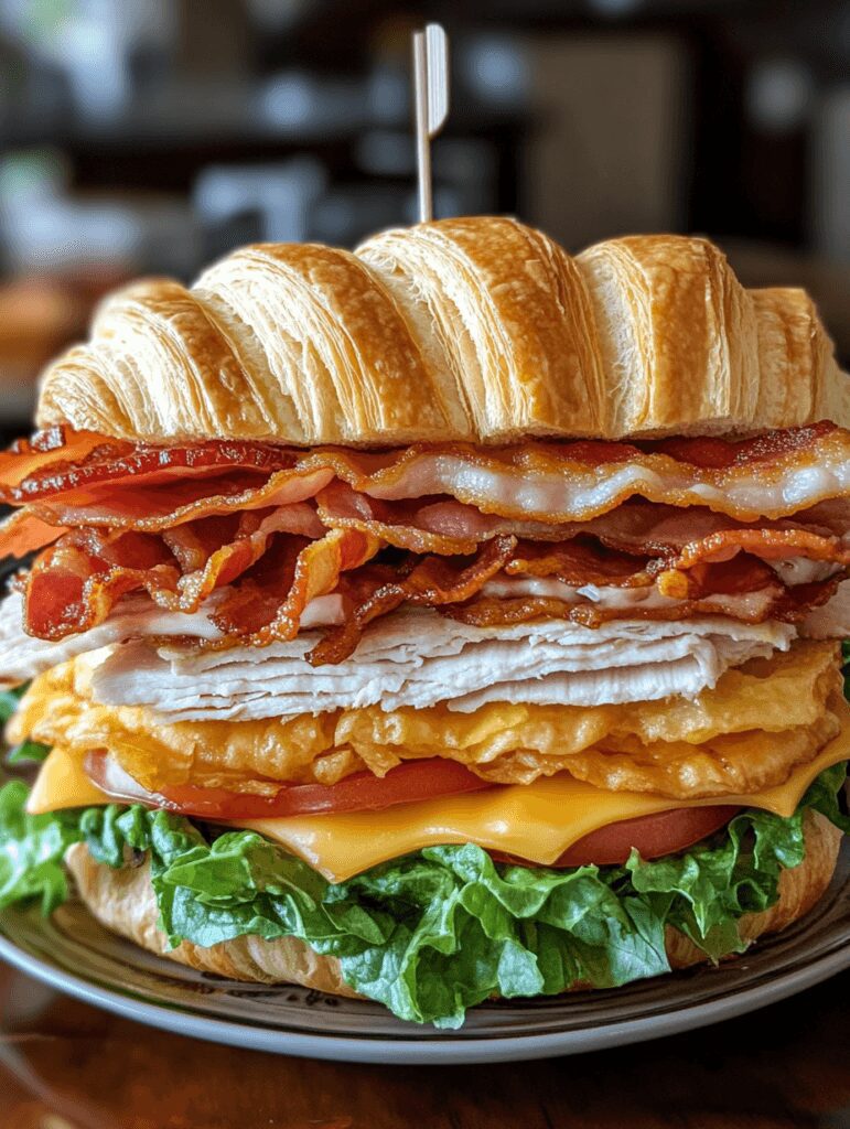 Club Sandwich on Croissant Bread – A Buttery Take on a Classic 12 Secure with toothpicks if needed, slice diagonally, and serve fresh.