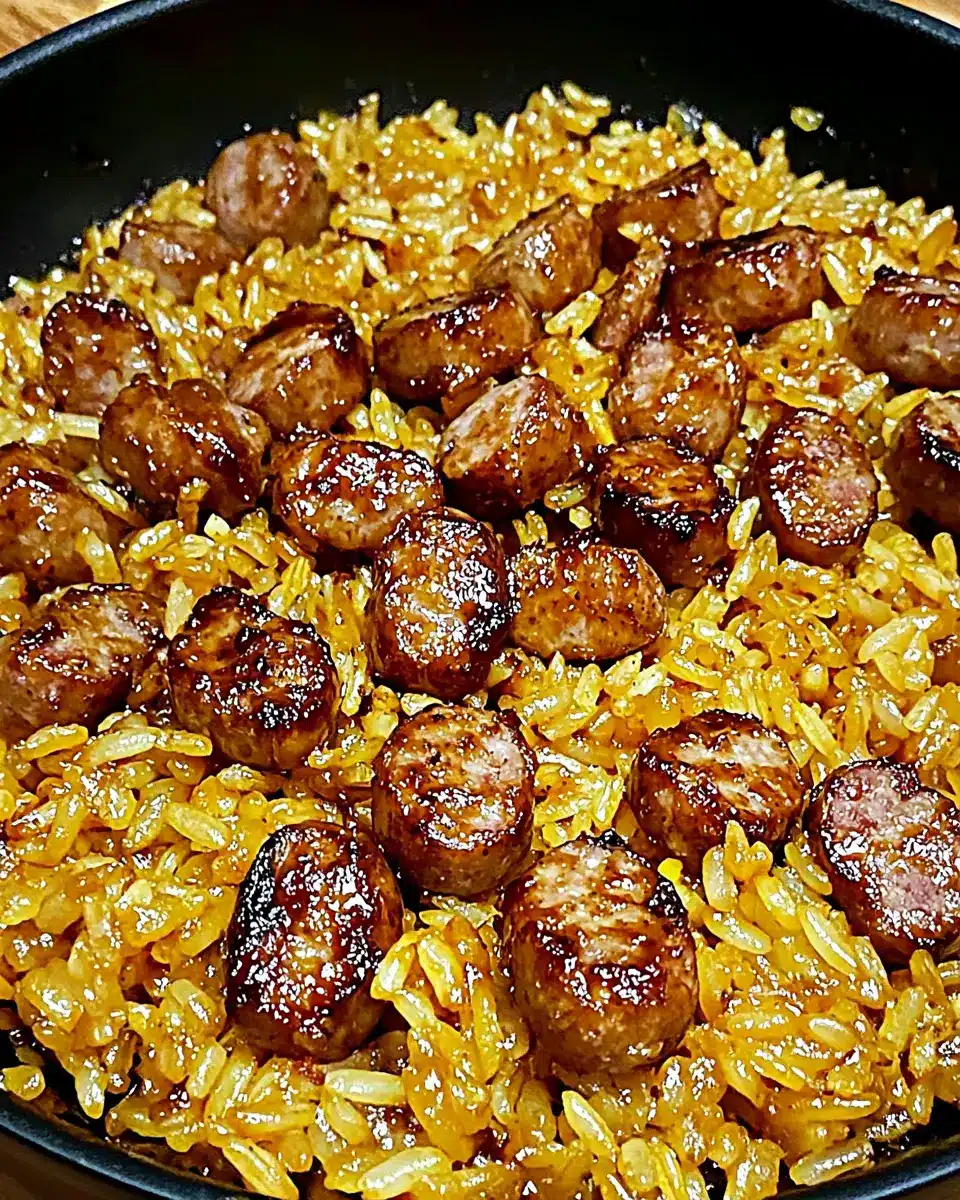Busy Night? This One-Pan Sweet & Tangy BBQ Sausage Rice Is Your Delicious Lifesaver